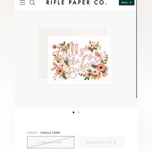 6 Rifle Paper Co Will You Be My Bridesmaid Blank Cards